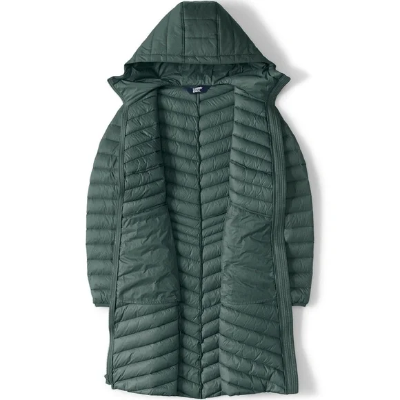 NWT LANDS END Women's Wanderweight Packable Down Coat - Picture 5 of 6